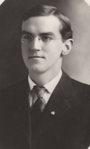 Jay Emrich, with his School of Mines lapel pin, about 1910